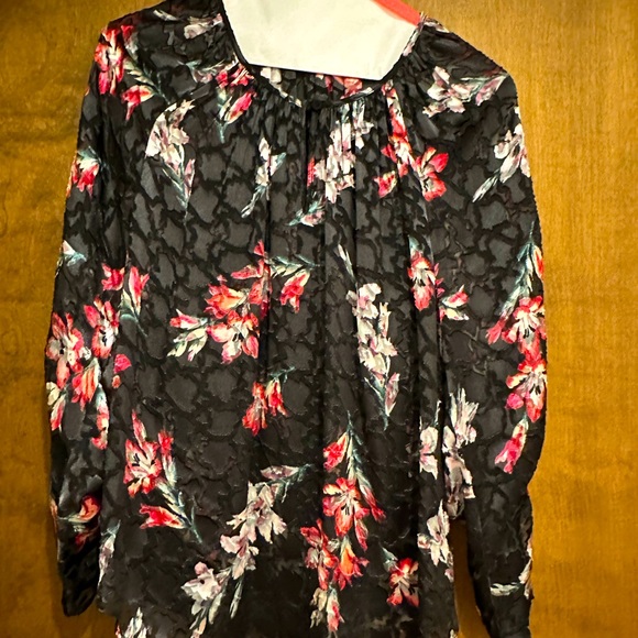 Rebecca Taylor, Size 2 Black and Pink Print Blouse - Picture 1 of 6